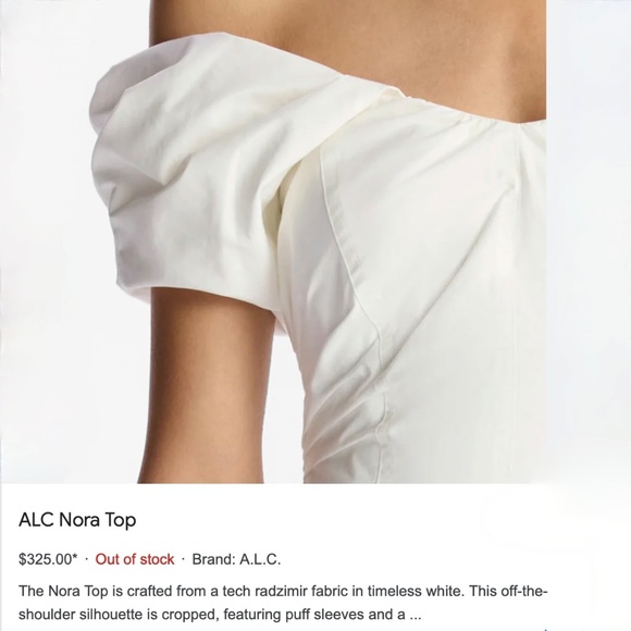 A.L.C. Nora Top White New With Tags US4 - Picture 6 of 12